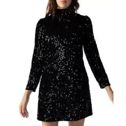 Best Pirce ⌛ Sanctuary All Night Long Sequined 👗 Dress Black 🎁