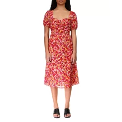 Best Sale 👏 Sanctuary Sweetheart Neck Midi 👗 Dress Sunset 🔥