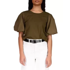 Best Pirce ✔️ Sanctuary Dream State Puffed Sleeve Top Olive Oil 🌟