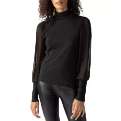 Coupon ✔️ Sanctuary On My Mind Mesh Sleeve Top Black 🤩