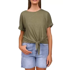 Buy 🥰 Sanctuary All Day Tie Front Tee Trail Green 👏 -Sanctuary Sales Shop unnamed file 715