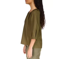 Outlet 🌟 Sanctuary Cotton Mandarin Collar Blouse Olive Oil 🎁 -Sanctuary Sales Shop unnamed file 745